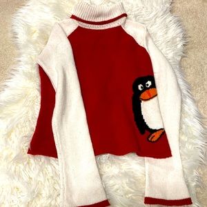 Penguin turtle neck semi bell sleeve sweater xs